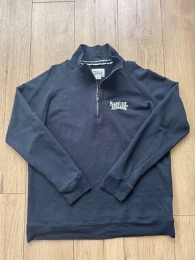 Samuel Adams Quarter Zip Sweatshirt Men’s 2XL Navy Pullover Cotton Logo